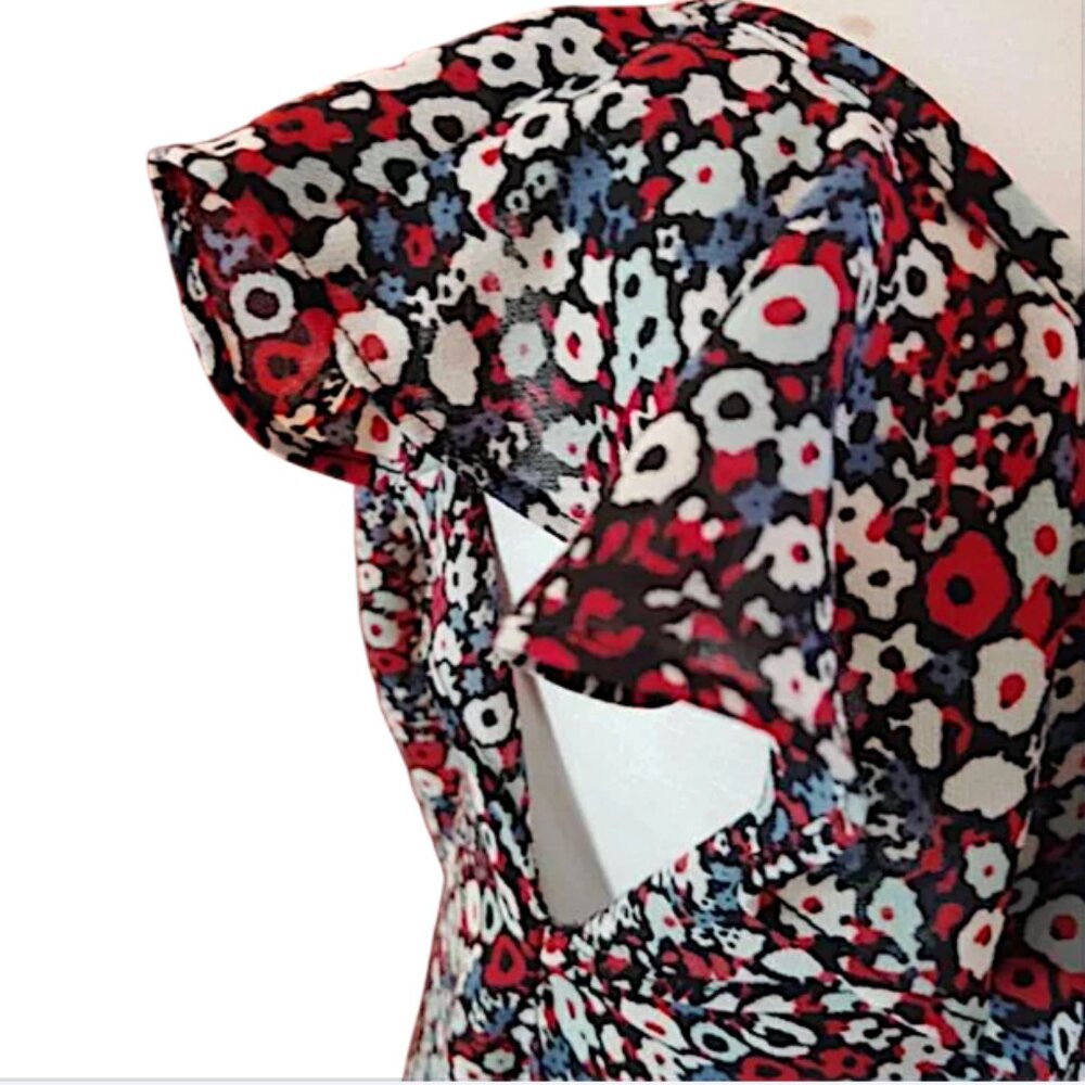 Derek Lam 10 Crosby  Georgette Cold Shoulder Blouse  size 2 - Picture 9 of 11